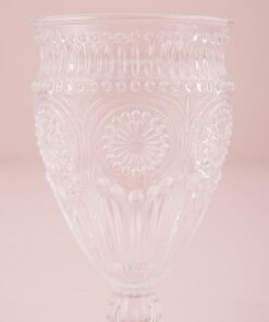 Location vase verre vintage sur pied H16cm D9cm