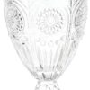 Location vase verre vintage sur pied H16cm D9cm