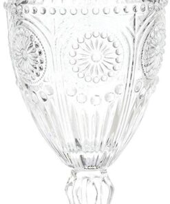 Location vase verre vintage sur pied H16cm D9cm