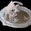 Location petit miroir oval blanc romantique shabby