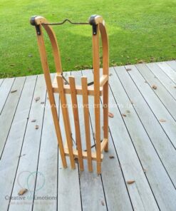 Location luge traineau en bois vintage mariage hiver