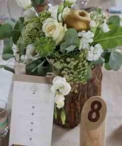 Location 12 numéros de table rondin de bois naturel