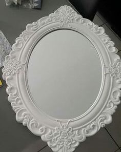 Location petit miroir oval blanc romantique shabby