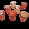 Location 7 pots vase vintage photophore pêche oranger