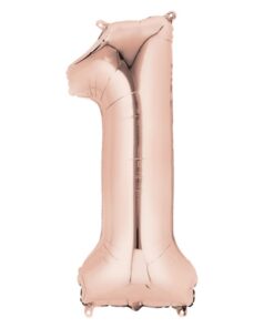 Chiffre 1 Ballon géant mylar alu ROSE GOLD