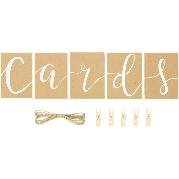 Banderole fanions "CARDS" kraft rustique champetre Banderole fanions "CARDS" kraft rustique champetre