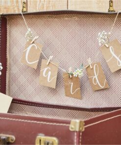 Banderole fanions "CARDS" kraft rustique champetre