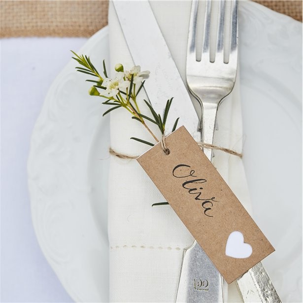 Etiquettes tags kraft coeur mariage rustique et champêtre Etiquettes tags kraft coeur mariage rustique et champêtre