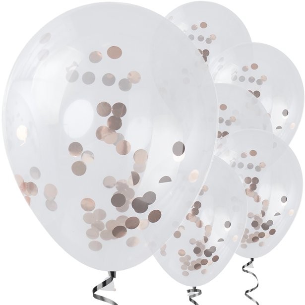 5 ballons transparent confetti rose gold cuivré 5 ballons transparent confetti rose gold cuivré