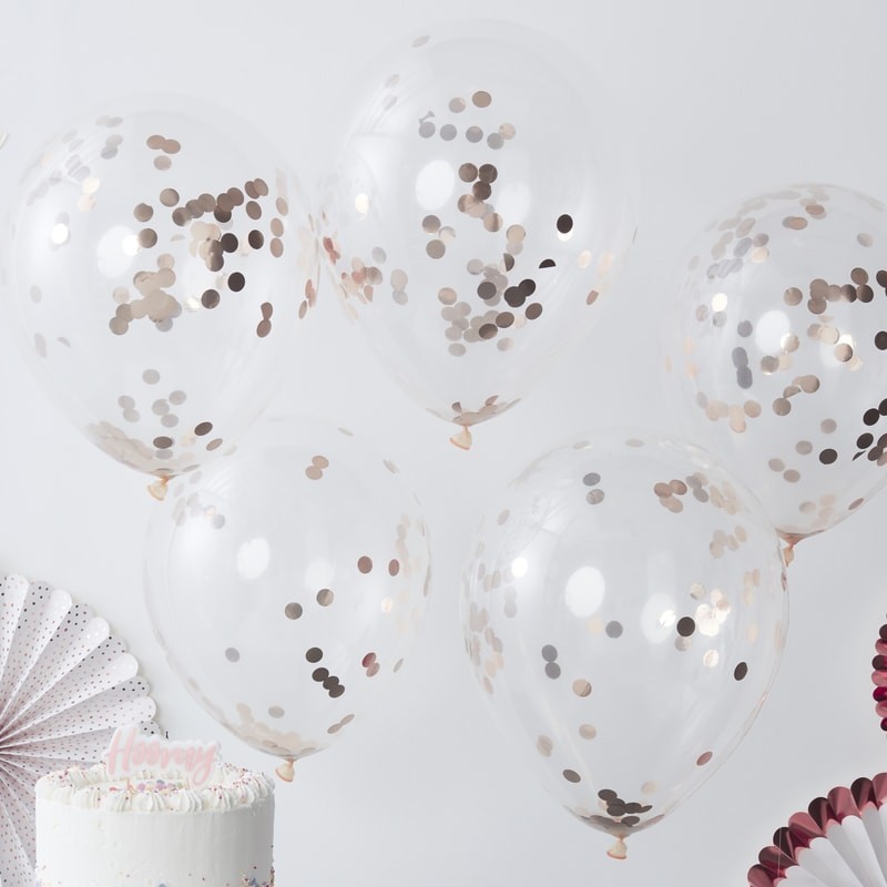 5 ballons transparent confetti rose gold cuivré 5 ballons transparent confetti rose gold cuivré
