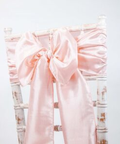 Location noeud de chaise rose blush poudré taffetas