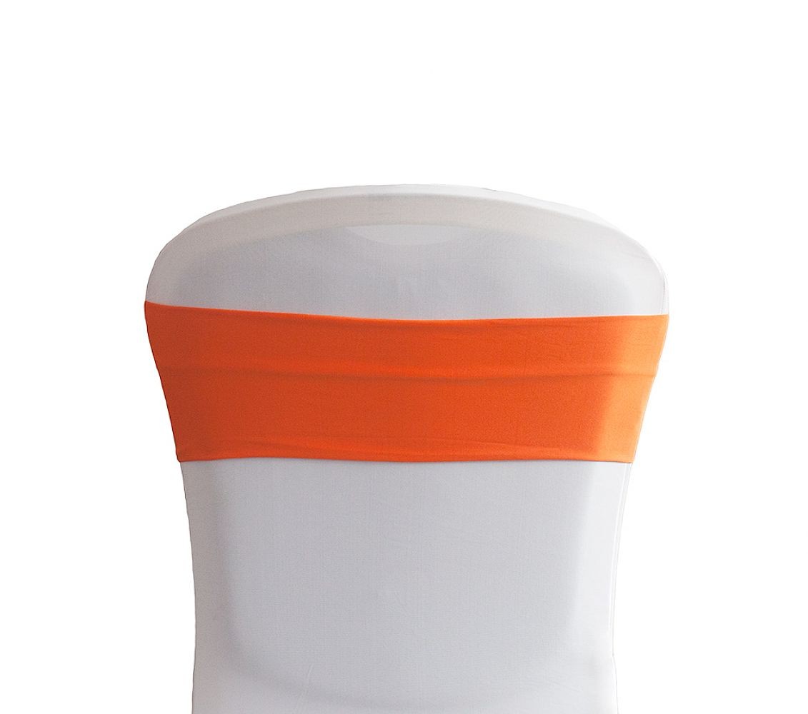 Bandeau lycra ORANGE noeud ceinturage chaise Bandeau lycra ORANGE noeud ceinturage chaise
