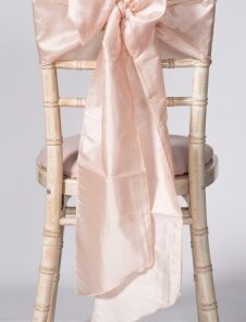 Location noeud de chaise rose blush poudré taffetas