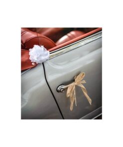 Kit déco voiture mariage champêtre jute dentelle