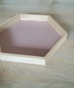 Location plateau hexagonal rose et bois