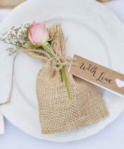 Etiquettes tags kraft coeur mariage rustique et champêtre