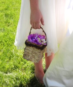 Panier corbeille mariage effet bois bouchon liège