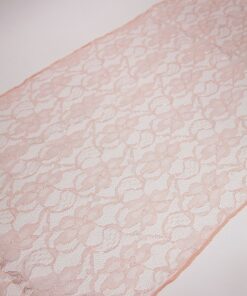 Location chemin de table rose blush dentelle