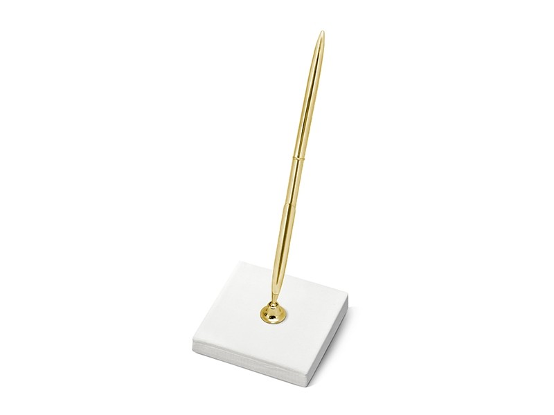 Le porte stylo mariage blanc et doré Le porte stylo mariage blanc et doré