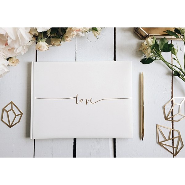 Le porte stylo mariage blanc et doré Le porte stylo mariage blanc et doré