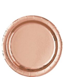 8 assiettes dessert en carton rose gold cuivré