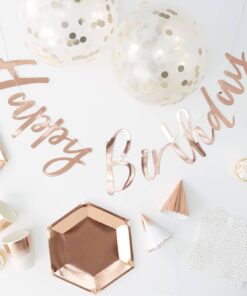 Boîte à fête anniversaire rose gold cuivré