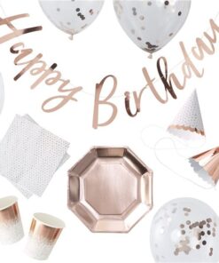 Boîte à fête anniversaire rose gold cuivré