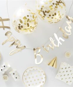 Boîte à fête anniversaire motifs doré à pois