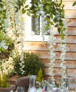 Glycine artificielle blanche x 4 fleurs mariage