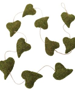 Guirlande de coeurs en mousse végétale