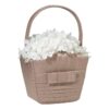 Panier corbeille à pétales en satin taupe