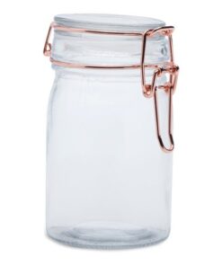 Location bocal en verre et métal cuivré rose gold