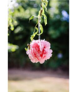 BOULE 3 fleurs PIVOINES À SUSPENDRE ROSE 14 CM