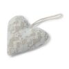 Coeur déco lin dentelle 11cm coussin