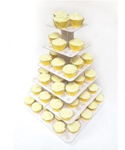 Présentoir cupcakes 6 étages cakestand blanc or