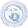 Ballon Alu baby shower Bleu éléphant 46 cm