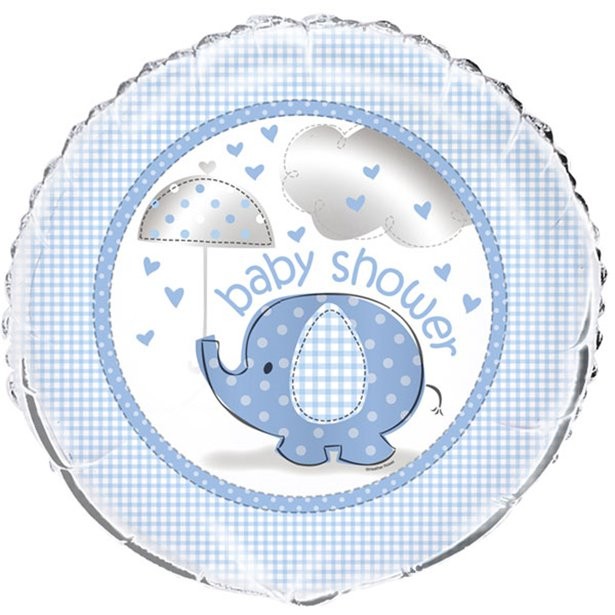 Ballon Alu baby shower Bleu éléphant 46 cm Ballon Alu baby shower Bleu éléphant 46 cm