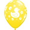 5 Ballons Baby Shower canard ducky JAUNE