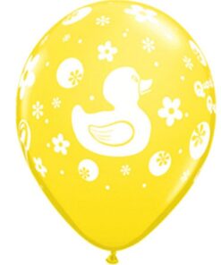 5 Ballons Baby Shower canard ducky JAUNE