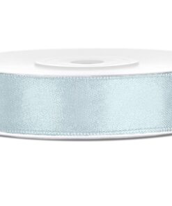 Ruban de satin bleu misty 12mm serenity blue 25M