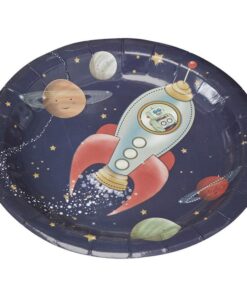 8 assiettes fusée aventurier espace anniv garçon