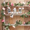 Guirlande de fleurs artificielles roses et fuchsia