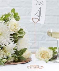 LOCATION Support coeur doré cuivré rose told numéro table