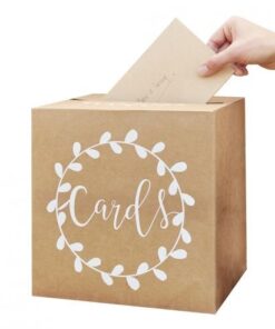Urne mariage tirelire kraft "cards" couronne