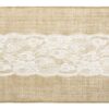 2M75 Jute et dentelle centre chemin de table 28cm