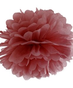 Pompon en papier de soie bordeaux marsala 35cm