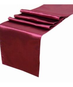 Chemin de table mariage en satin Bordeaux 36cm x 9M