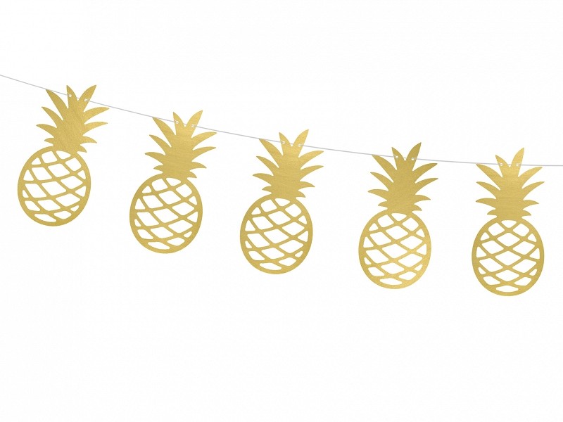 Guirlande ananas dorés tropical 2M Guirlande ananas dorés tropical 2M