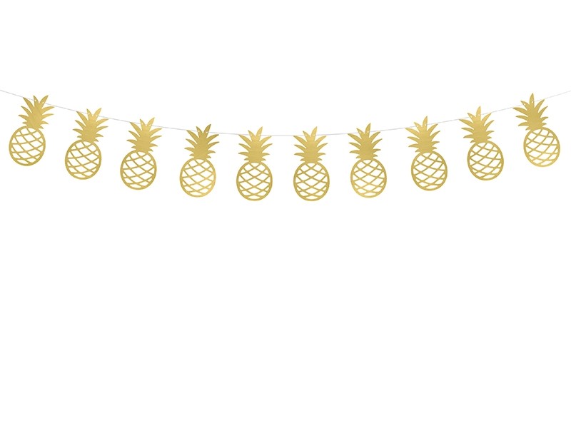 Guirlande ananas dorés tropical 2M Guirlande ananas dorés tropical 2M