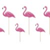 6 cupcakes toppers flamant rose décor gâteau tropical